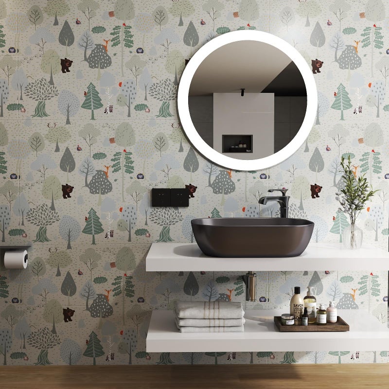 Vinjiasin Forest Animals Peel and Stick Wallpaper for Kids Room Nursery Woodland Theme Self Adhesive Removable Animal Wall Paper for Baby Room Playroom Decorative 17"x120" - Image 5