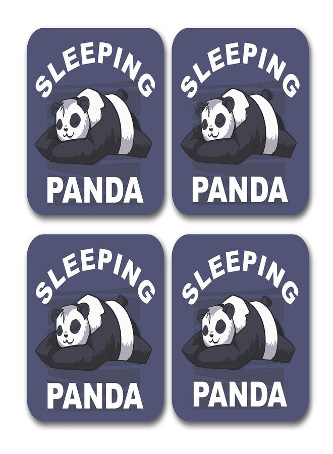 Tinywalk Panda Coaster Wooden Printed Coaster Square (3.5X3.5) inch Set of 4 Pieces - Image 1