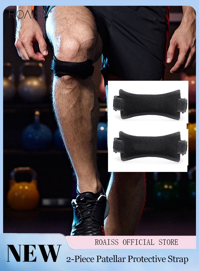 roaiss وسادة سميكة وحزام ركبة عريض لتخفيف آلام وتر الرضفة يدعم وسادات الركبة القابلة للتعديل - Image 1