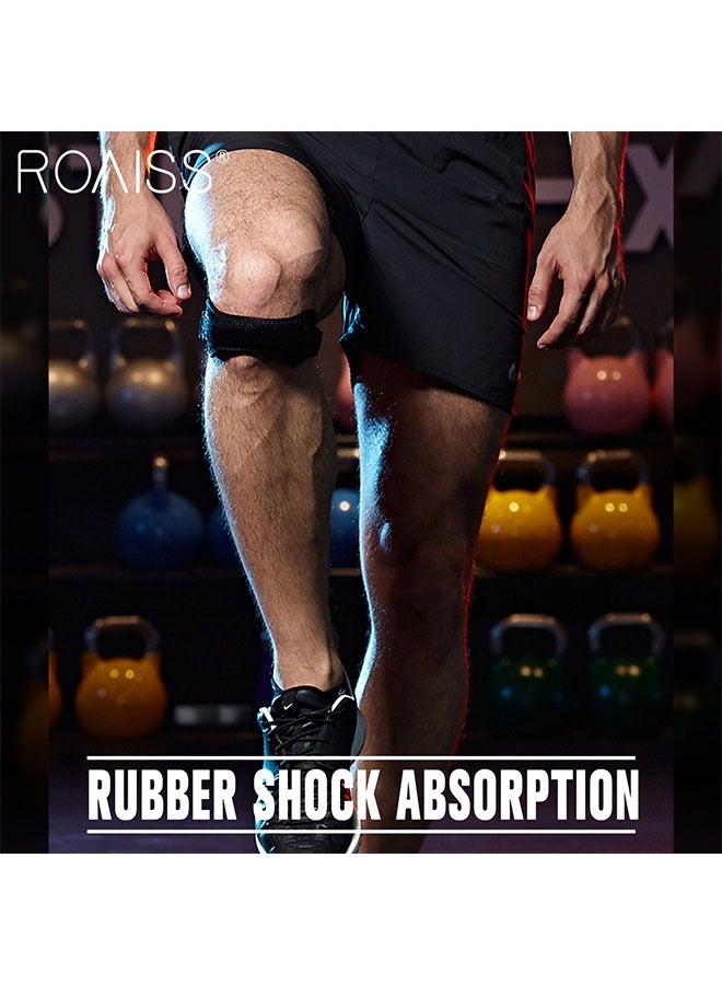 roaiss وسادة سميكة وحزام ركبة عريض لتخفيف آلام وتر الرضفة يدعم وسادات الركبة القابلة للتعديل - Image 2