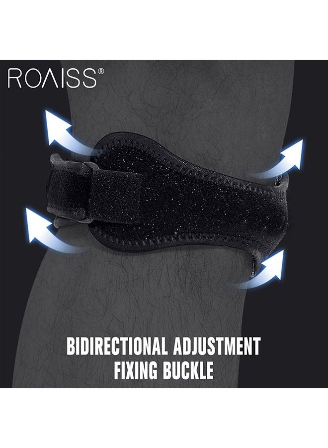roaiss وسادة سميكة وحزام ركبة عريض لتخفيف آلام وتر الرضفة يدعم وسادات الركبة القابلة للتعديل - Image 3