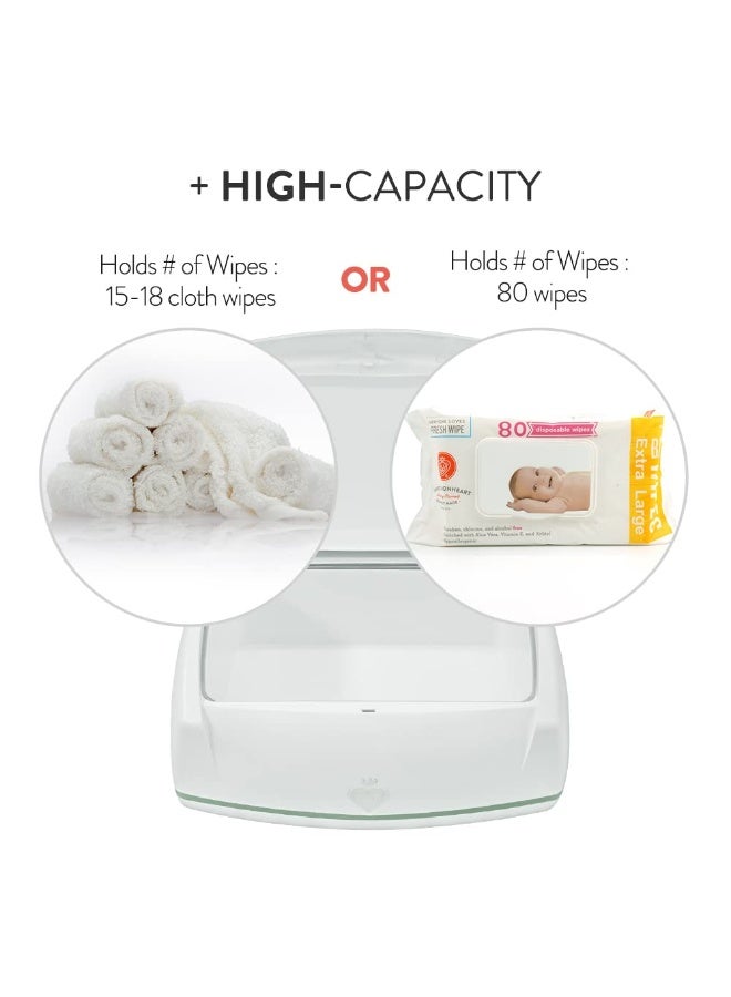 Prince Lionheart Warmies Wipes Warmer Designed for Reusable Cloth Wipes | Soft Glow Nighlight | Includes 1 everFRESH Pillow and 4 Warmies Cloth Wipes - Image 5