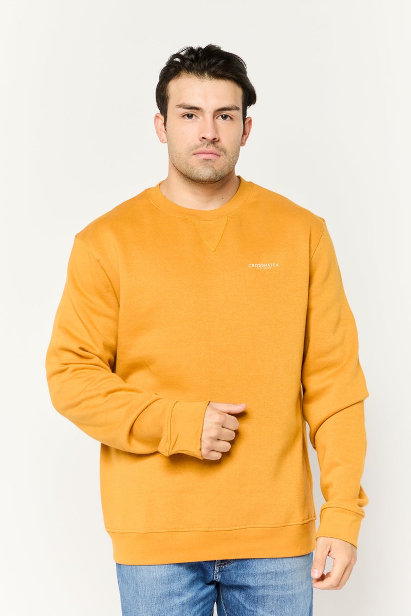 CROSSHATCH Men 2 Pieces Crew Neck Brand Logo Long Sleeve Sweatshirts, Navy - Image 5