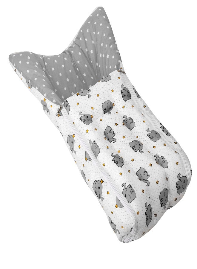 AMARDEEP and Co Combo of Baby Bed with Net | Carry Bag | 4 Pcs Bedding Set(0-6 Months) (Cute Elephants Grey) - Image 3