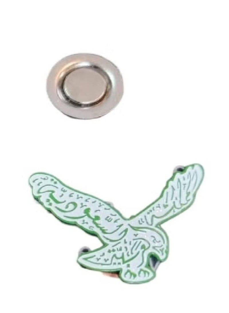 لعبة مرح  بروش معدني مغناطيسي بتصميم نسر لليوم الوطني السعودي للسيدات والرجال - Image 1