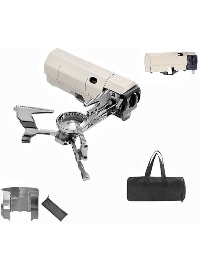 سمارتكس موقد خارجي قابل للطي، موقد كاسيت محمول، موقد غاز قوي بقوة 2600 واط، موقد غاز خارجي صغير الحجم مع حقيبة تخزين مناسب للنزهات وحمل حقائب الظهر والمشي لمسافات طويلة والمغامرات والمنزل مع رأس موقد مقاوم للرياح، مصنوع من سبائك الألومنيوم - Image 5