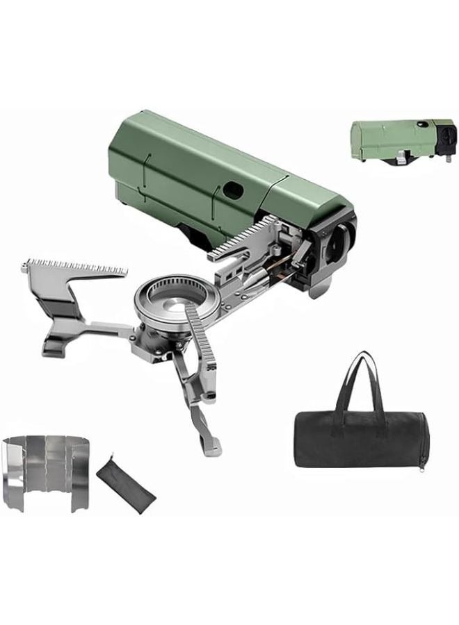 سمارتكس موقد خارجي قابل للطي، موقد كاسيت محمول، موقد غاز قوي بقوة 2600 واط، موقد غاز خارجي صغير الحجم مع حقيبة تخزين مناسب للنزهات وحمل حقائب الظهر والمشي لمسافات طويلة والمغامرات والمنزل مع رأس موقد مقاوم للرياح، مصنوع من سبائك الألومنيوم - Image 2