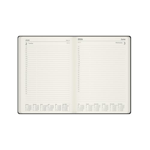 Collins Legacy 2026 12 Month Calendar Year Planner DayToPage with 12 Hourly Appointments Diary A5 Hard Cover Red CL511526 - Image 3