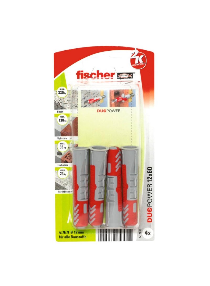 Fischer DuoPower Universal Plug Pack 1.2 x 6cm 4Pcs