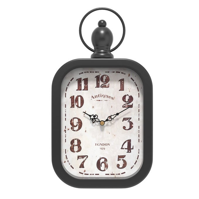 SMALL RETRO RECTANGLE WALL CLOCK BLACK ANTIQUE VINTAGE STYLE DECOR WALL CLOCKS FOR FARMHOUSEBEDROOMKITCHENBATHROOM 11 H X 61 W