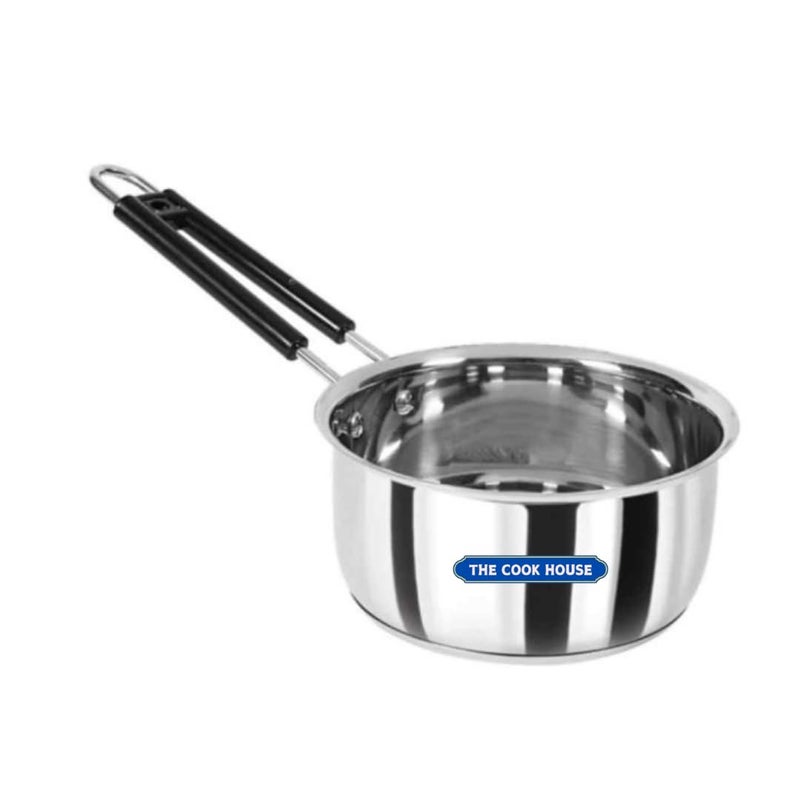 THE COOK HOUSE The Cook House Premium Stainless Steel Sauce Pan Induction and Gas Stove Friendly SauceMilk PanTeapotTapeliPatilaBhagona Silver Dia16cm Height 9cm 15 L - Image 1