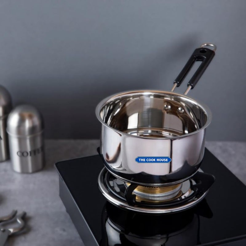 THE COOK HOUSE The Cook House Premium Stainless Steel Sauce Pan Induction and Gas Stove Friendly SauceMilk PanTeapotTapeliPatilaBhagona Silver Dia16cm Height 9cm 15 L - Image 5