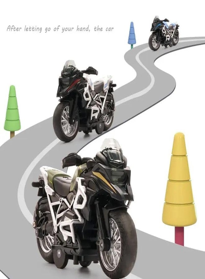 FEXXA Police Motorcycle Toy - Pull Back Motorcycle Toys, Tiny Gift with Music Lighting, Latte Motorcycles Toy for Kids Boys Age 3-8 Year Old [Multicolor] (TOURTER Bike -Blue) - Image 5
