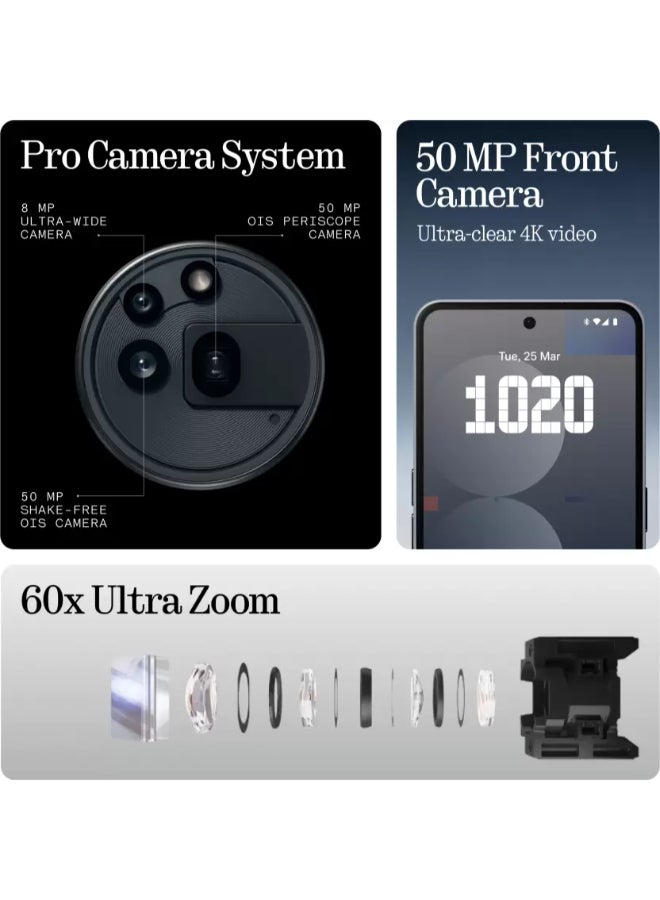 Nothing Phone (3a) Pro Dual SIM  Black 12GB RAM 256GB  Bundle (CMF Buds + CMF Watch Pro 2 ) - Middle East Version - Image 4