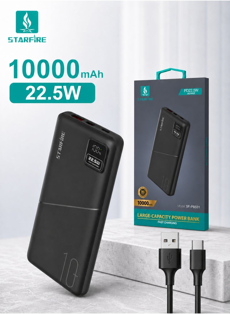 STARFIRE 10000mAh Power Bank, 22.5W Fast Charging Portable Charger with USB-A & Type-C Ports,LED Digital Battery Display ,Compact External Battery Pack for iPhone 17 / 17 Pro / 17 Pro Max / iPhone Air / 16 / 15 / 14 / 13 / 12 Series, Samsung Galaxy S25 / S24 / S23 / S22, iPad, Xiaomi, OnePlus, Huawei - Image 1