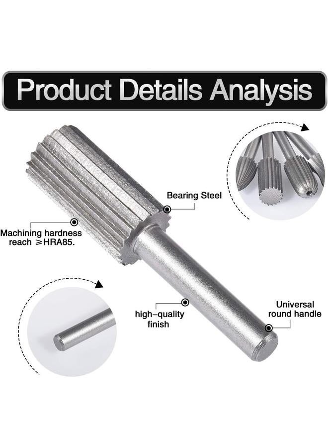6pcs Double Cut Rotary Burr Set with 6 mm(1/4 Inch) Shank Die Grinder Bits for DIY Woodworking, Metal Carving, Engraving - Image 3