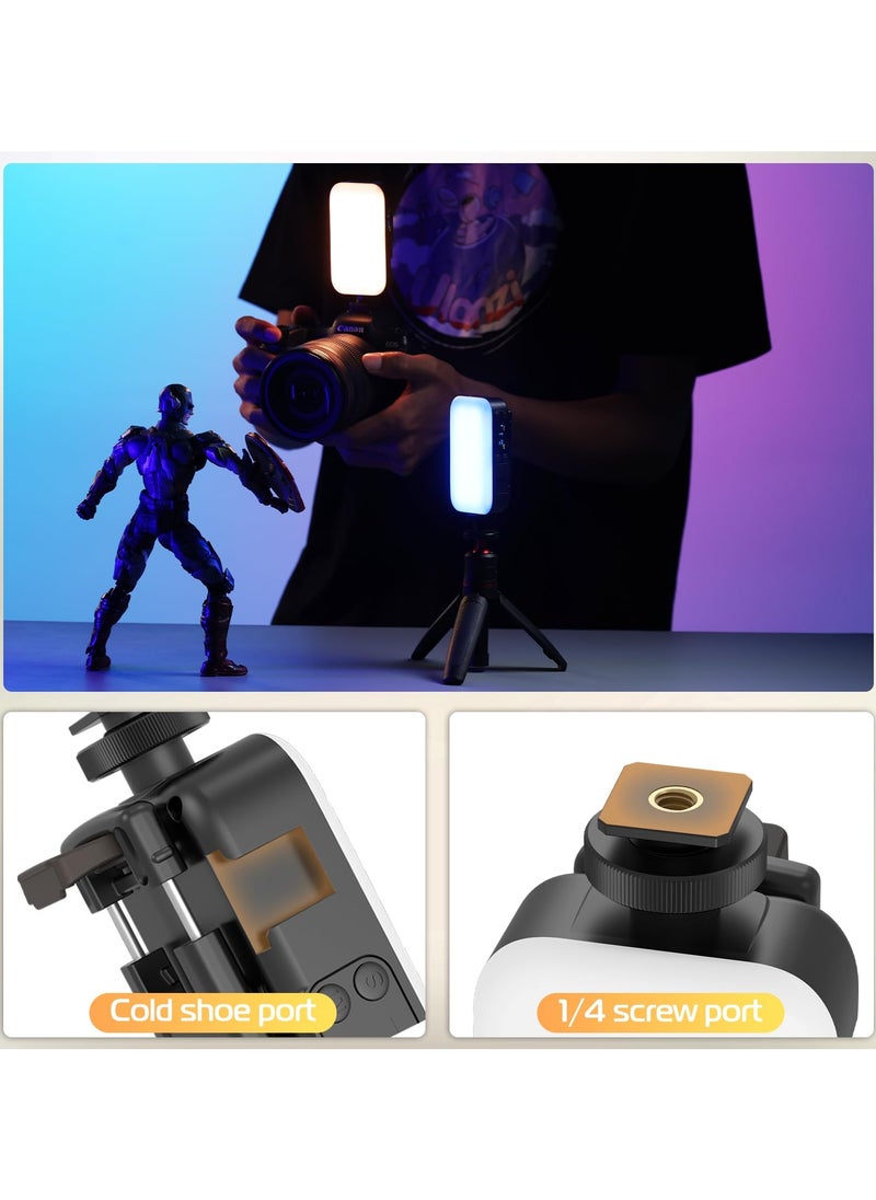SYOSI - RGB Video Light, LED Camera Light 360° Full Color Portable Photography Lighting, Quick Release Cold Shoe Adapter and Phone Clip, 2500mAh Rechargeable CRI 95 2500 9000K Dimmable Panel Lamp - Image 1