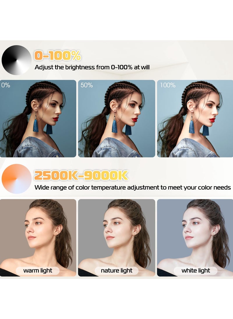 SYOSI - RGB Video Light, LED Camera Light 360° Full Color Portable Photography Lighting, Quick Release Cold Shoe Adapter and Phone Clip, 2500mAh Rechargeable CRI 95 2500 9000K Dimmable Panel Lamp - Image 1