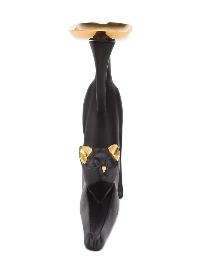 BRASSTAR Resin Cat Stretching Tray Statue Tray for Keys Candy Jewelry Ring Fruit, Modern Black Living Room Bedroom Decoration TQGJPT504 - Image 4