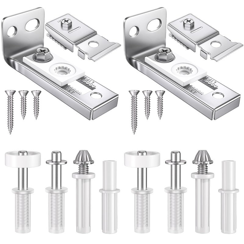 FEAOXYO Bifold Door Hardware Repair Kit, 2 Set Bi-fold Sliding Closet Doors Replacement Parts with Top & Bottom Brackets, Pivots & Guides Wheel, Closet Door Hardware Kit for Folding Pocket & Accordion - Image 1