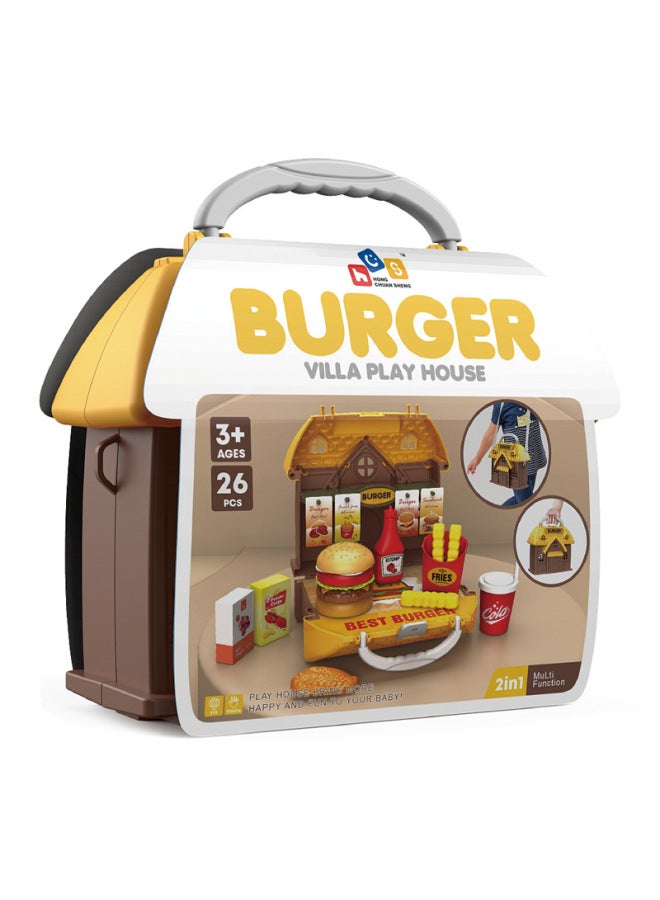 Children's Educational Toys Repair Tools Baby Simulation Play Toys Suitcase Supermarket Stall Toys Wholesale-Color:{House Play} Hamburger Style - Image 5