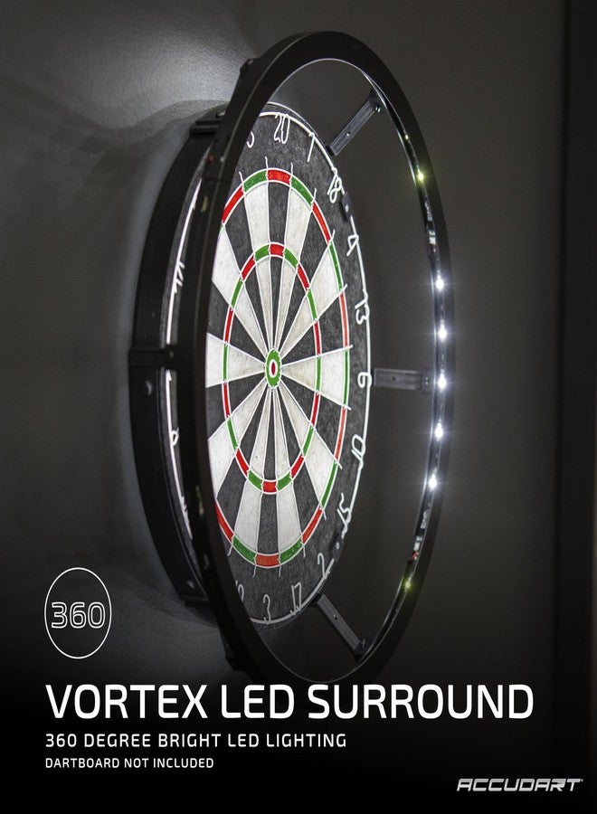 Accudart Vortex LED Surround - Tournament Style - 360 Degree Bright LED Lighting - Fits Traditional 18" Boards - Attaches Together in Minutes - Image 3