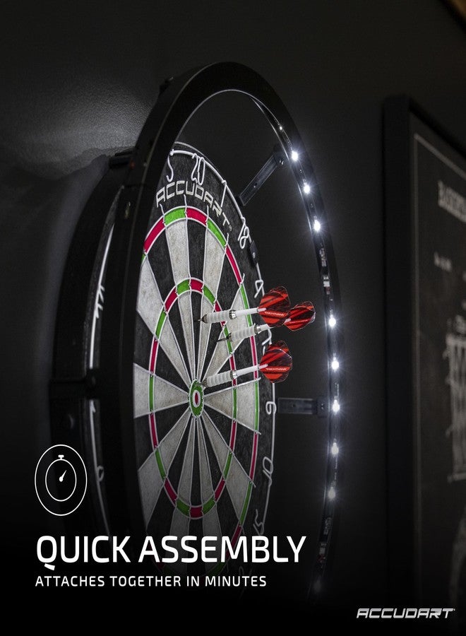 Accudart Vortex LED Surround - Tournament Style - 360 Degree Bright LED Lighting - Fits Traditional 18" Boards - Attaches Together in Minutes - Image 5