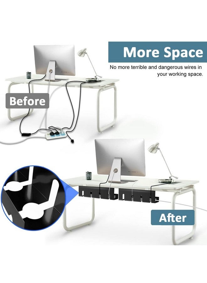 Serplex® Under Desk Cable Organizer Desktop Power Extender Organizer Tray No Drill Home Office Tangle Free Under Desk Power Cord Organizer for Outlet Extension, Power Cords, 15.75''x3.94''x4.72'' - Image 3