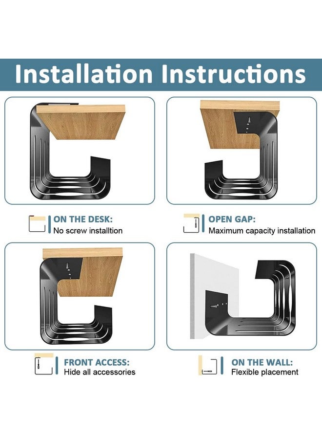 Serplex® Under Desk Cable Organizer Desktop Power Extender Organizer Tray No Drill Home Office Tangle Free Under Desk Power Cord Organizer for Outlet Extension, Power Cords, 15.75''x3.94''x4.72'' - Image 4