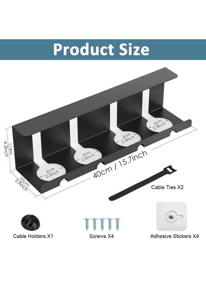 Serplex® Under Desk Cable Organizer Desktop Power Extender Organizer Tray No Drill Home Office Tangle Free Under Desk Power Cord Organizer for Outlet Extension, Power Cords, 15.75''x3.94''x4.72'' - Image 2