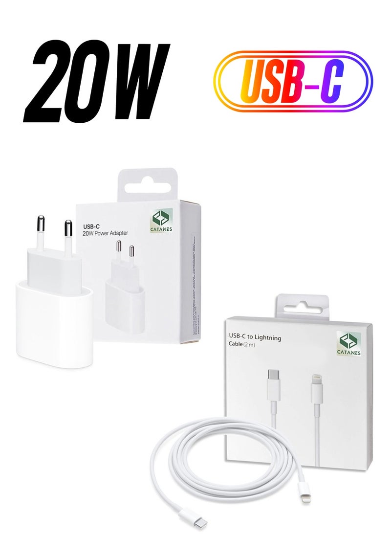 CATANES USB-C 20W Power Adapter with USB-C to Lightning Cable 2m  - Image 1