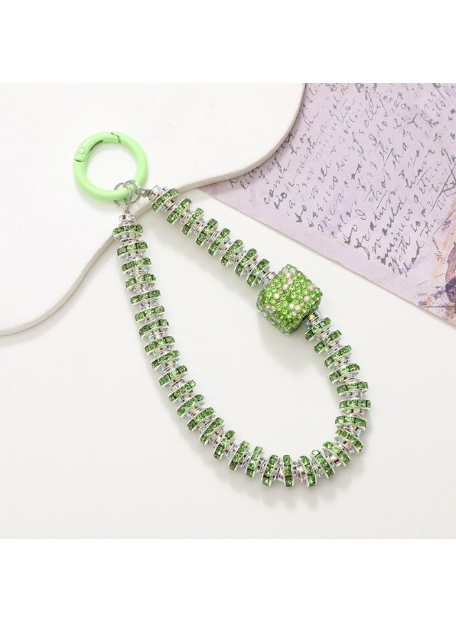 NIBEMINENT Super Cute Beaded Phone Charm – Trendy Phone Chain Wrist Strap, Shining Beads Chain Lanyard for Cell Phone