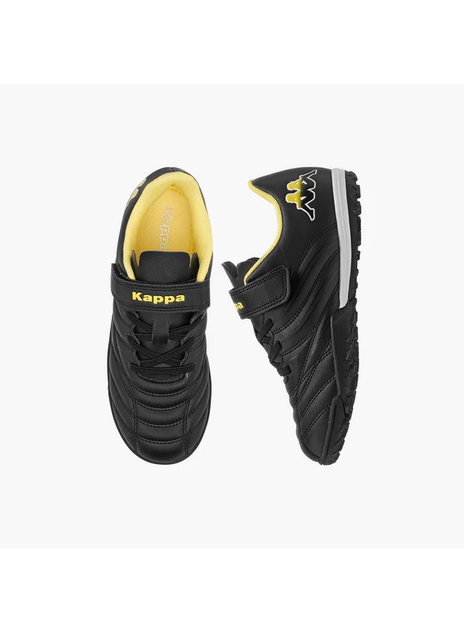 Kappa Boys' Panelled Football Shoes with Hook and Loop Closure