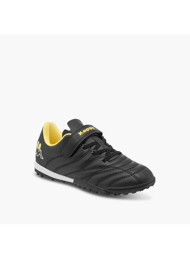 Kappa Boys' Panelled Football Shoes with Hook and Loop Closure