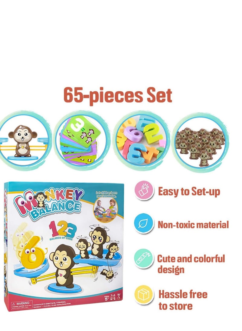 ألعاب قرد العد المتوازن من أنسيسترو - ألعاب تعليمية رائعة لمرحلة ما قبل المدرسة في مجالات الرياضيات والعلوم والهندسة والتكنولوجيا والرياضيات للأطفال من سن 3 إلى 5 سنوات، لعبة تعليمية رائعة لمرحلة رياض الأطفال، لعبة عد الأرقام للبنات والأولاد - Image 1
