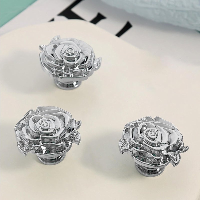 misppro Rose Flower Knob Door Handle Decorative Brass Cabinet Knob for Dresser Closet Bookcase Easy Installation - Image 5