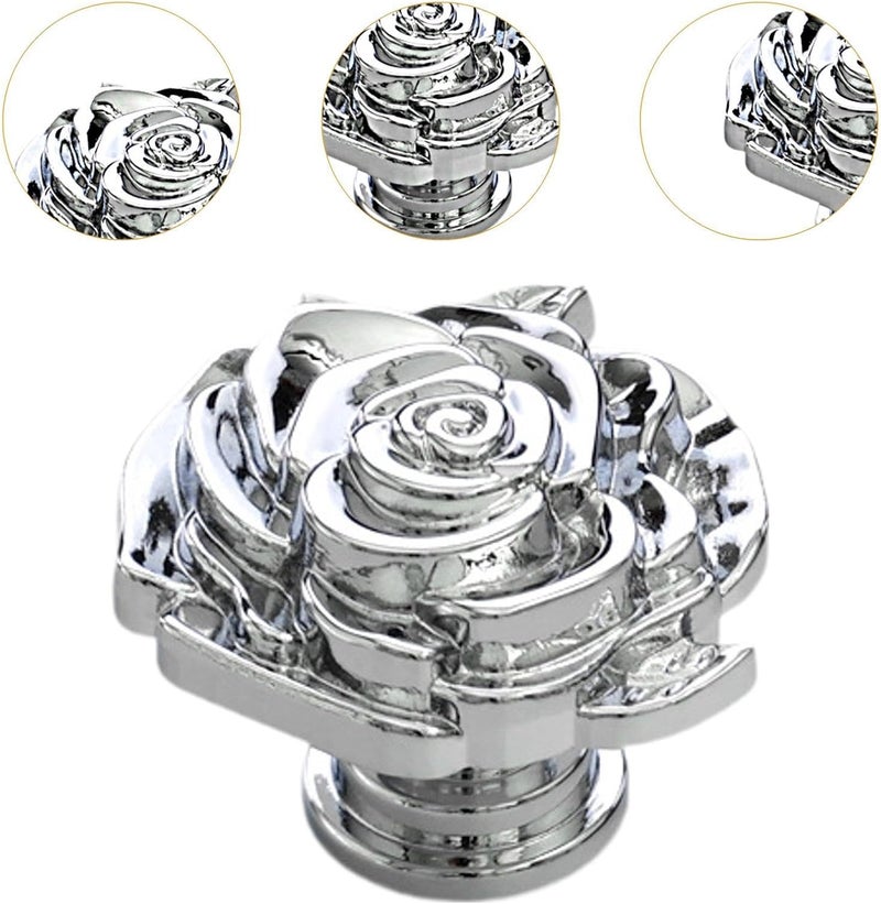 misppro Rose Flower Knob Door Handle Decorative Brass Cabinet Knob for Dresser Closet Bookcase Easy Installation - Image 4