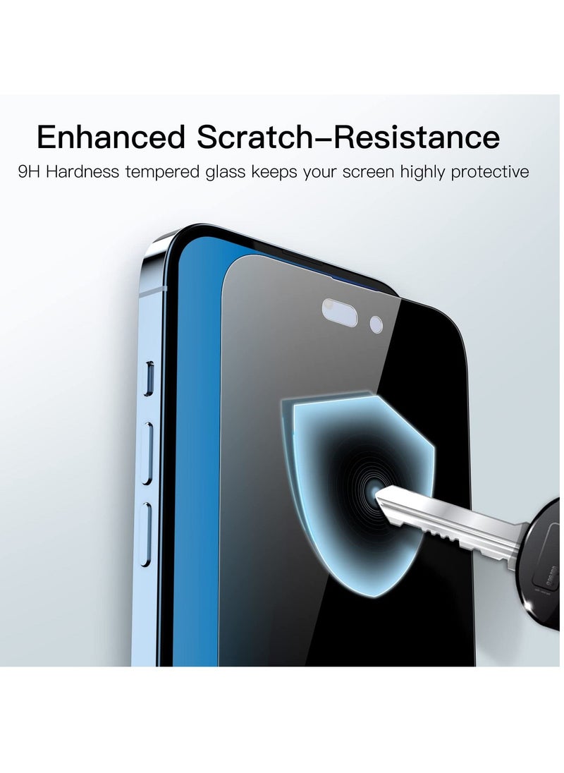 BORTONY Pck of 2 Privacy Screen Protector Compatible with 14 Pro Max Privacy [9H Hardness] [Anti-scratch] Anti-spy Tempered Glass Film for Apple iPhone 14 Pro Max  - Image 5