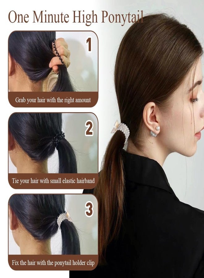 ابناوك إكسسوارات شعر مرصعة بأحجار الراين من أبناوك: أغطية الكعكة، مشابك على شكل سمكة قرش للشعر الطويل (ذيل الحصان والكعكة)، مشابك شعر صغيرة للنساء - Image 5