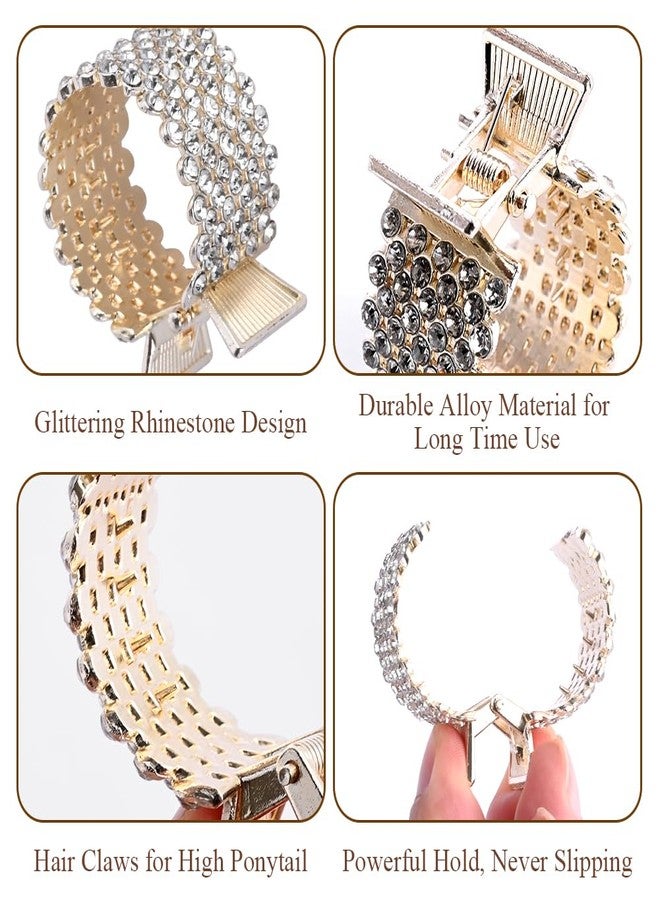 ابناوك إكسسوارات شعر مرصعة بأحجار الراين من أبناوك: أغطية الكعكة، مشابك على شكل سمكة قرش للشعر الطويل (ذيل الحصان والكعكة)، مشابك شعر صغيرة للنساء - Image 3