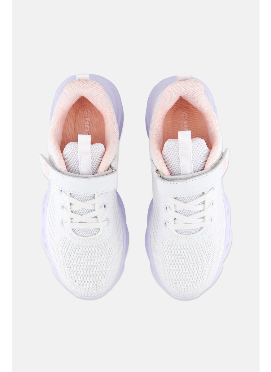 RBX Kids Girl Velcro Closure Shoes, White  - Image 3