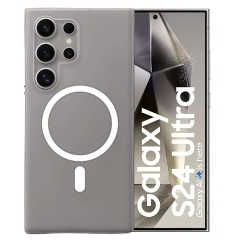 MAGICHUB Luxury Paper Thin Case Cover for Samsung Galaxy S24 Ultra 5G | Matte Finish | Only Compatible with Wireless Magnetic Accessories | Compatible with magsafe | (White) - Image 1