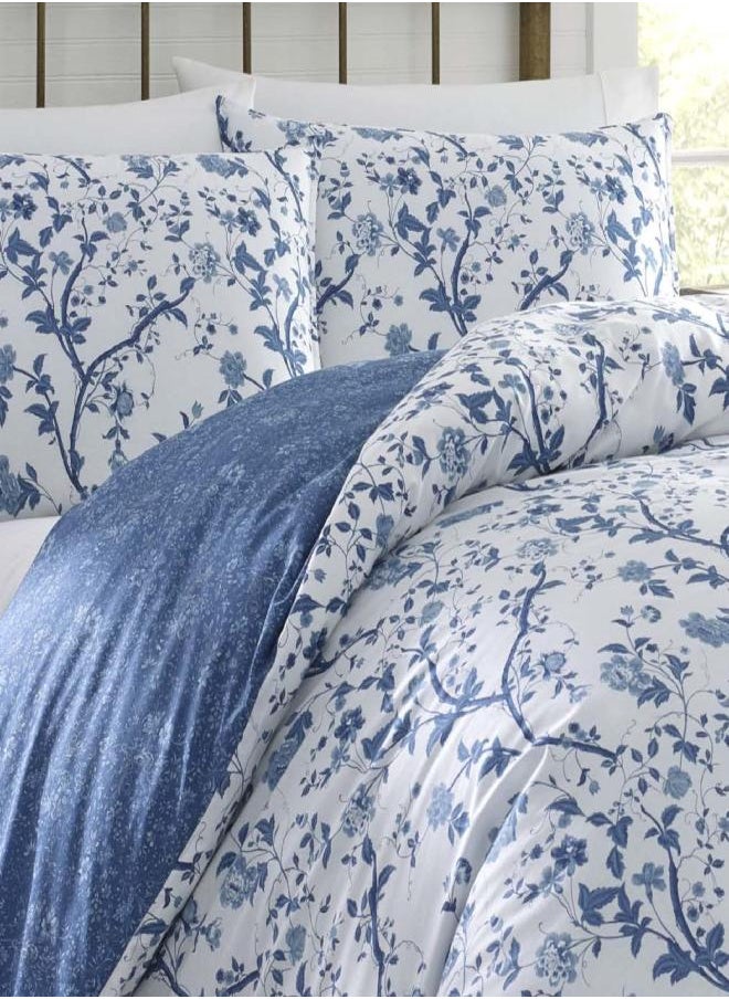 LAURA ASHLEY - Laura Ashley Home Elise Duvet Cover Set, King, Medium Blue - Image 1