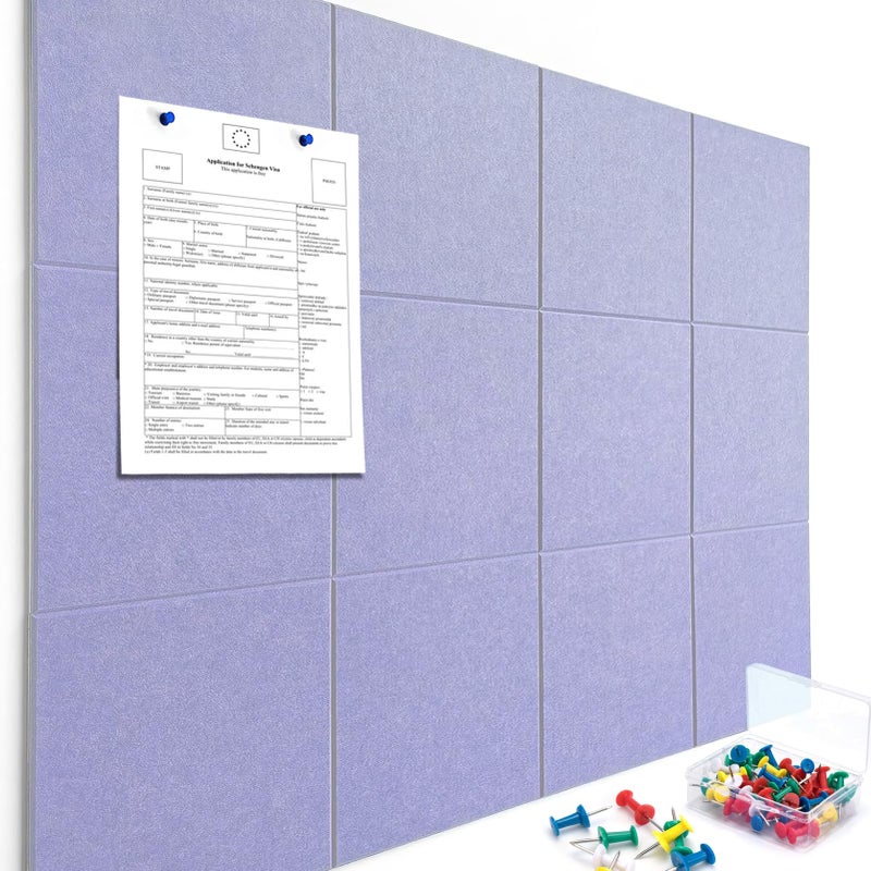 YOPCDJ Cork Boards for Walls 48 x 36 Felt Board Alternative 12 Pack Felt Wall Tiles Bulletin Board Large Cork Board for Office Pin Board Tack Board Cork Boards - Image 2