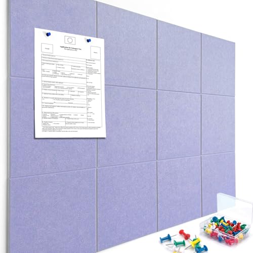 YOPCDJ Cork Boards for Walls 48 x 36 Felt Board Alternative 12 Pack Felt Wall Tiles Bulletin Board Large Cork Board for Office Pin Board Tack Board Cork Boards - Image 1