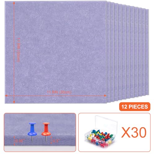 YOPCDJ Cork Boards for Walls 48 x 36 Felt Board Alternative 12 Pack Felt Wall Tiles Bulletin Board Large Cork Board for Office Pin Board Tack Board Cork Boards - Image 3