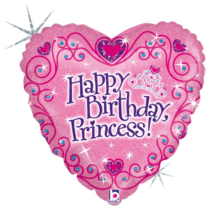 Betallic Happy B'day Princess Foil Package Balloon, 18", Multicolor - Image 4