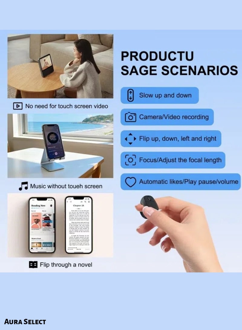 Aura Select Scroll Wheel Bluetooth Remote | Scrolling Ring Remote Control for TikTok YouTube Instagram Shorts Video|Page Turner Ring/E-Book Reader/Photo Zoom Shutter Controller Compatible for iPhone Android, Hands-Free Video,Music & Reading Control - Image 3