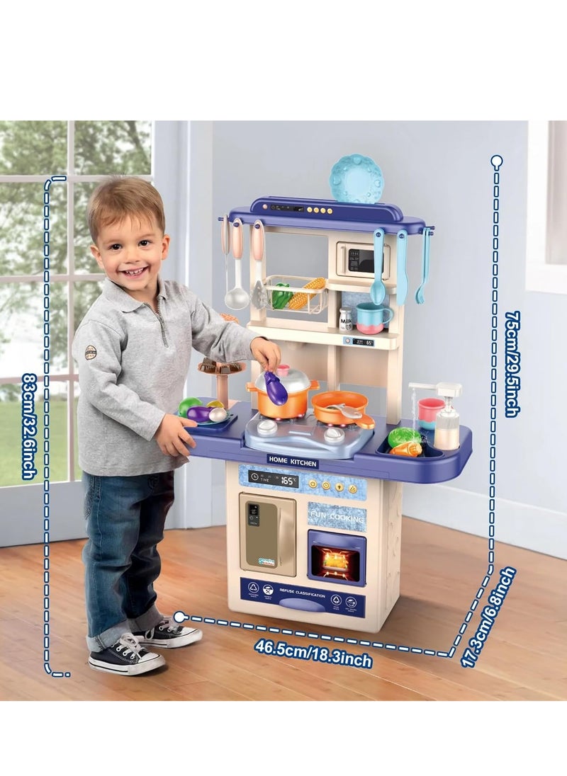 MUMS PLANET - Kitchen Toys Imitated Chef Light Music Pretend Cooking Food Play Dinnerware Set Safe Cute Children Girl Toy Gift Fun Game Toy Kitchen Sink with Running Water and Electronic Induction Stove 69 Pcs Kids Kitchen Play Dough Set, Realistic Kitchen Toy Playset, Includes Dough Maker, Utensils, Food & Accessories Gift for Boy & Girl 3+ Years - Image 1