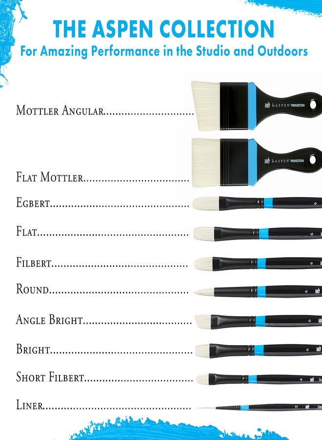Princeton Aspen, Series 6500, Synthetic Paint Brush for Acrylics and Oils, Flat Mottler, 2 Inch - Image 5